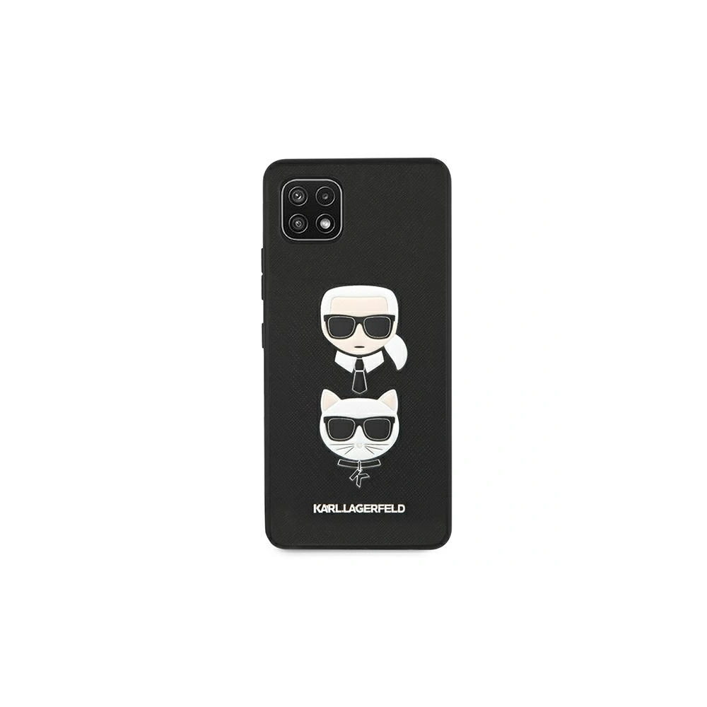 Hurtownia GSM - Etui Karl Lagerfeld KLHCSA22SAKICKCBK Samsung Galaxy A22 5G czarny/black hardcase Saffiano Ikonik Karl&Choupette Head - KLD593BLK - {ean13} - Hurt