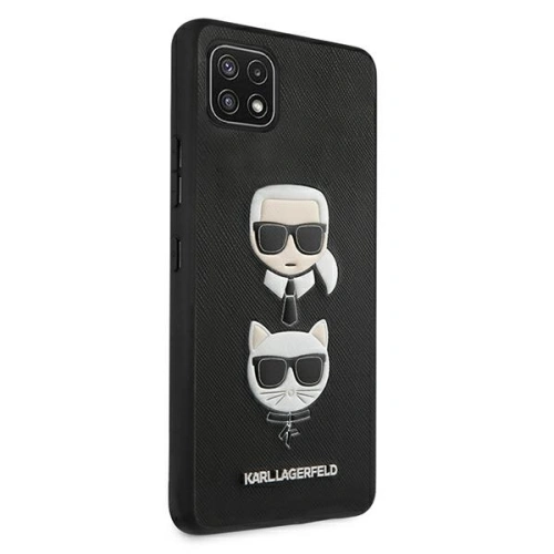 Etui Karl Lagerfeld KLHCSA22SAKICKCBK Samsung Galaxy A22 5G czarny/black hardcase Saffiano Ikonik Karl&Choupette Head