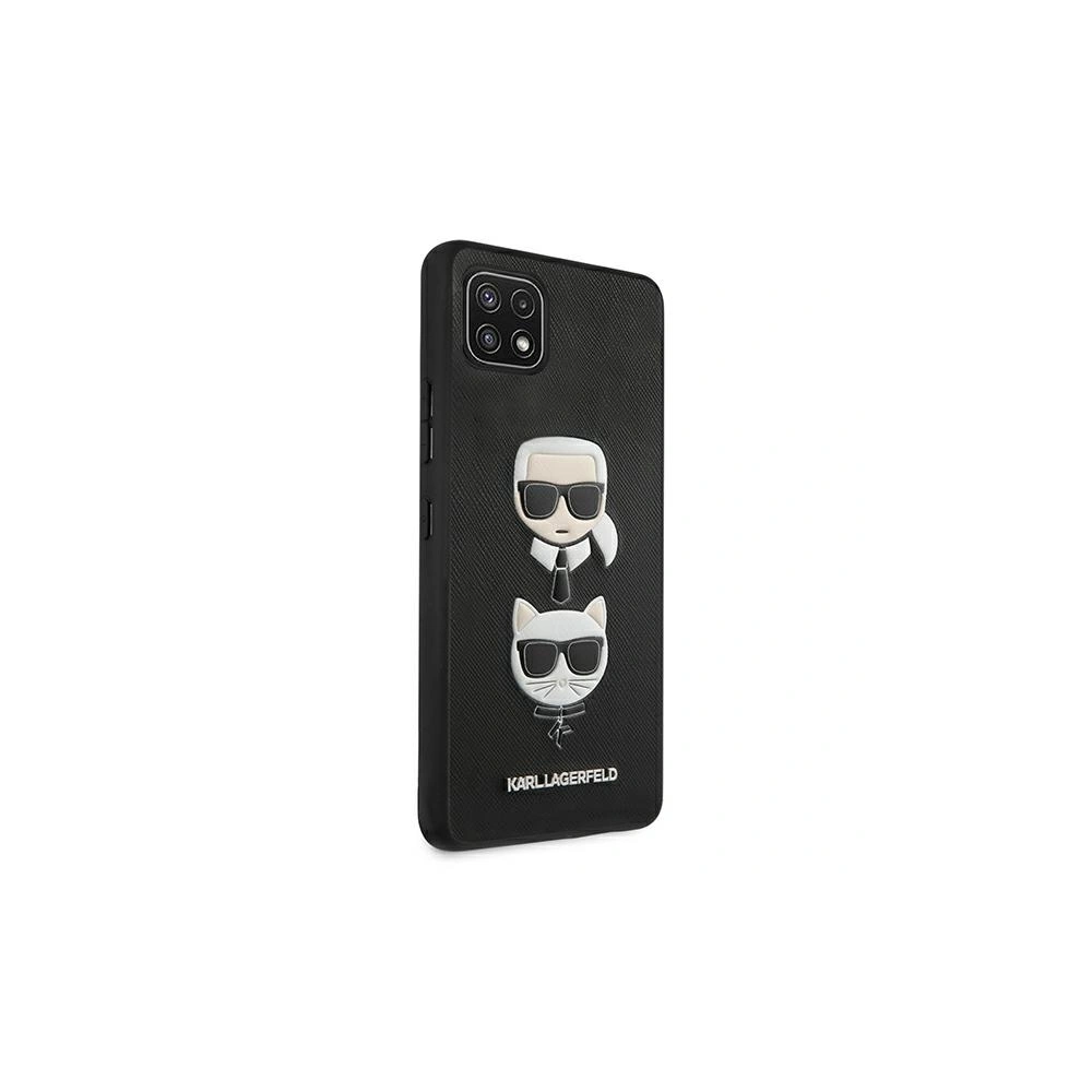 Wholesale Karl Lagerfeld KLHCSA22SAKICKCBK Samsung Galaxy A22 5G black hardcase Saffiano Ikonik Karl&Choupette Head - KLD593BLK - {ean13} - Hurt