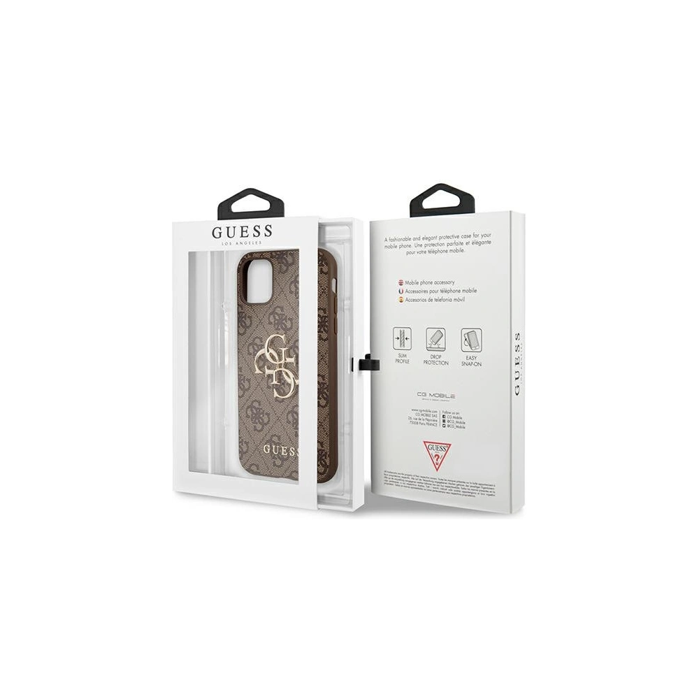 Etui Guess GUHCN584GMGBR Apple iPhone 11 Pro brązowy/brown hardcase 4G Big Metal Logo