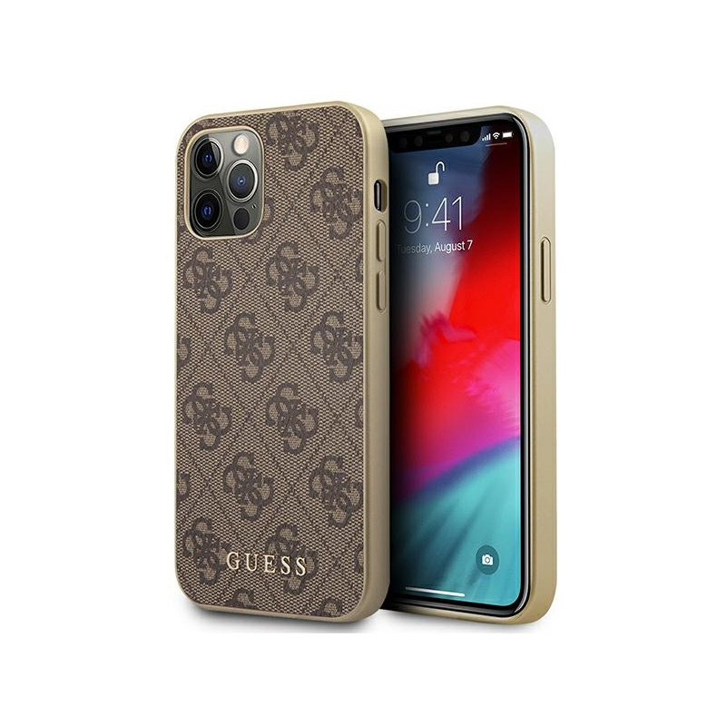 Guess Distributor - 3666339016364 - GUE1224BR - Guess GUHCP12MG4GB Apple iPhone 12/12 Pro brown hard case 4G Collection - B2B homescreen