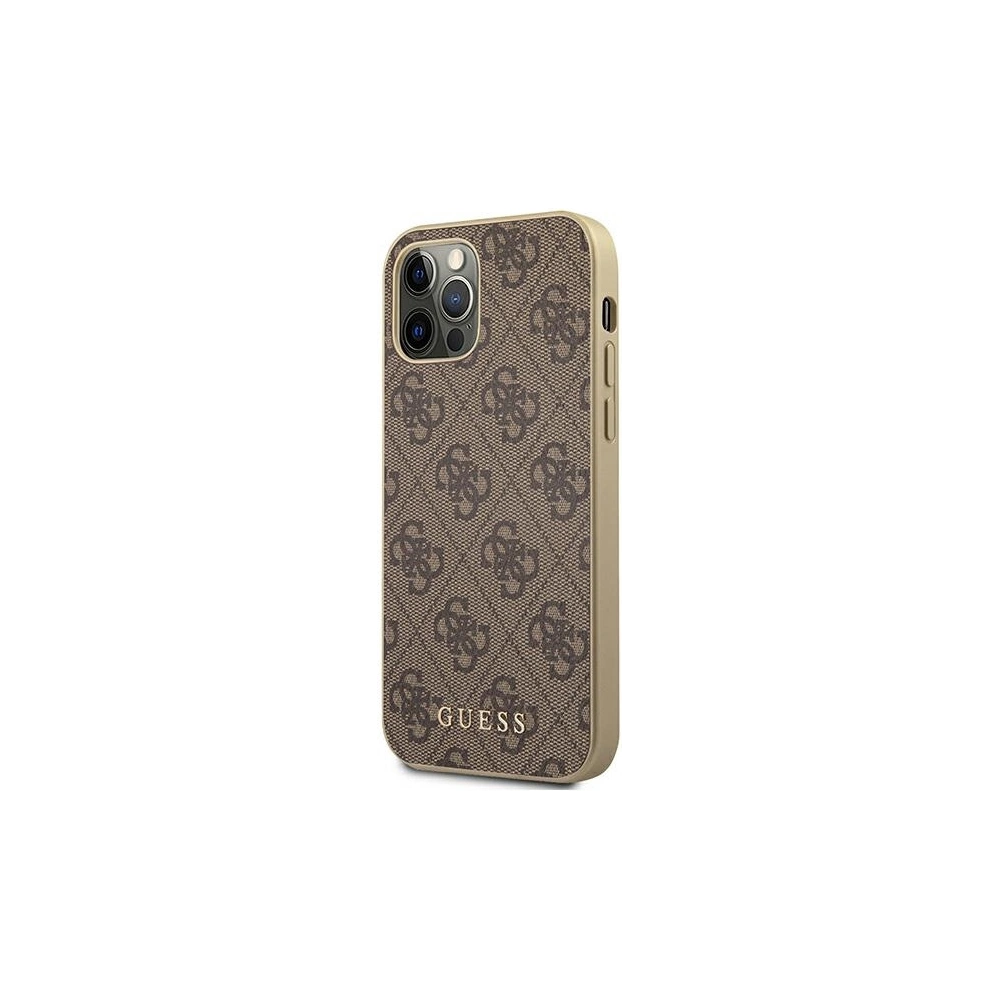 Wholesale Guess GUHCP12MG4GB Apple iPhone 12/12 Pro brown hard case 4G Collection - GUE1224BR - {ean13} - Hurt