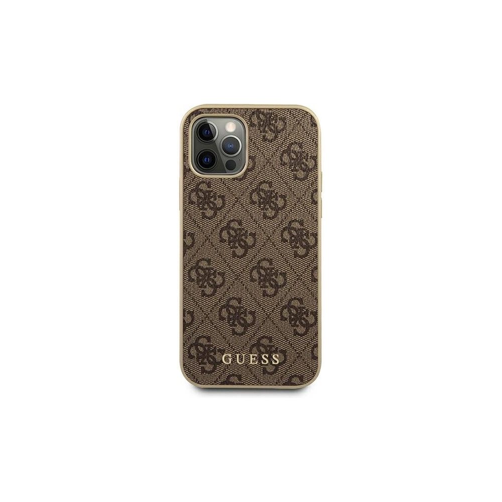 Hurtownia GSM - Etui Guess GUHCP12MG4GB Apple iPhone 12/12 Pro hnědý/brown tvrdý obal 4G Collection - GUE1224BR - {ean13} - Hurt