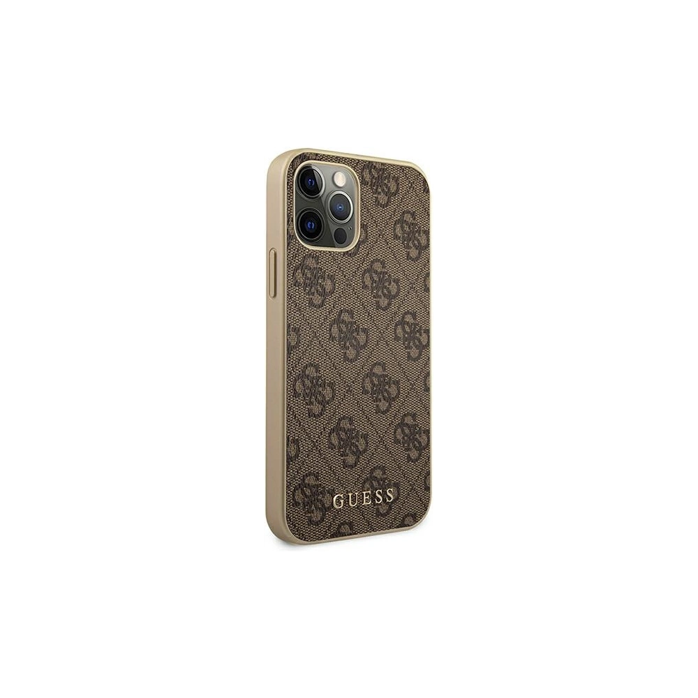 Wholesale Guess GUHCP12MG4GB Apple iPhone 12/12 Pro brown hard case 4G Collection - GUE1224BR - {ean13} - Hurt