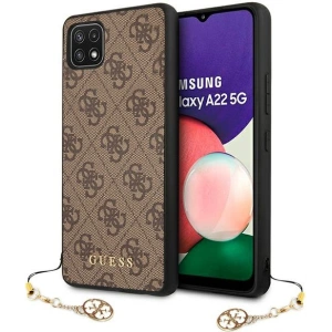 Guess GUHCSA22GF4GBR Samsung Galaxy A22 5G brown hard case 4G Charms Collection