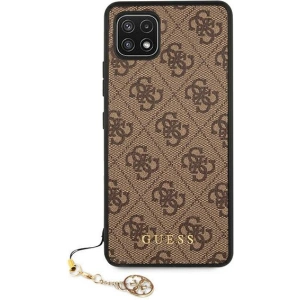Wholesale Guess GUHCSA22GF4GBR Samsung Galaxy A22 5G brown hard case 4G Charms Collection - GUE1225BR - {ean13} - Hurt