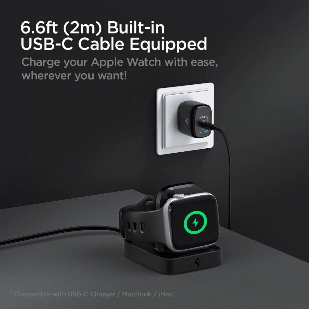 Hurtownia GSM - Bezdrátová nabíječka pro Apple Watch Spigen PF2002 PowerArc Apple Watch Wireless Charger Black - SPN1678BLK - {ean13} - Hurt