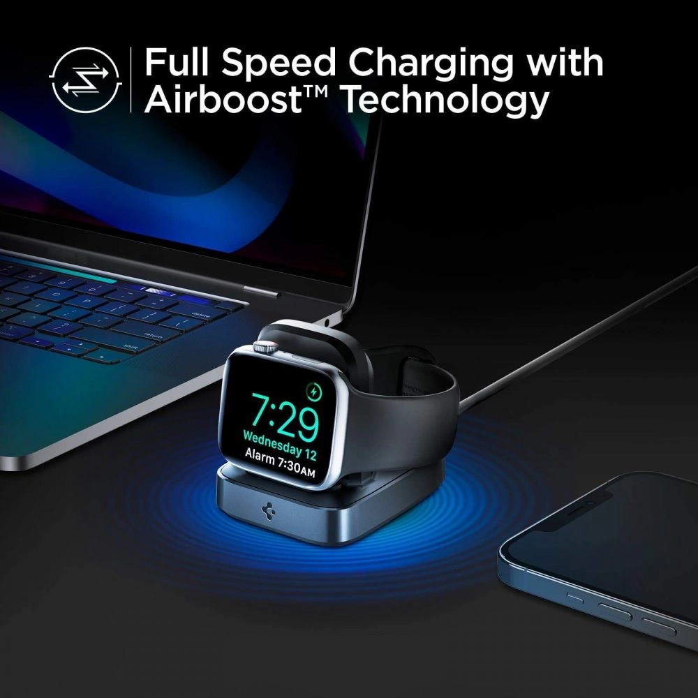 Hurtownia GSM - Bezdrátová nabíječka pro Apple Watch Spigen PF2002 PowerArc Apple Watch Wireless Charger Black - SPN1678BLK - {ean13} - Hurt