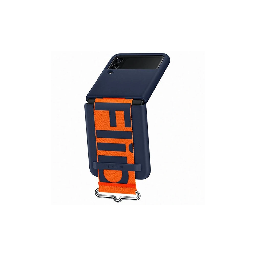 Hurtownia GSM - Etui Samsung Galaxy Flip 3 EF-GF711TNEGWW modrý/navy silikonový kryt s páskem - SMG436NAV - {ean13} - Hurt