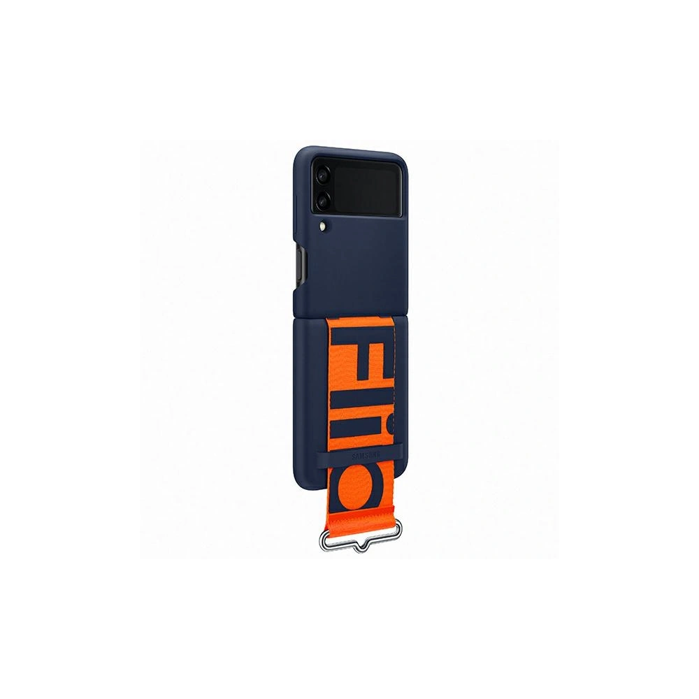 Wholesale Samsung Galaxy Flip 3 EF-GF711TNEGWW navy Silicone Cover Strap - SMG436NAV - {ean13} - Hurt