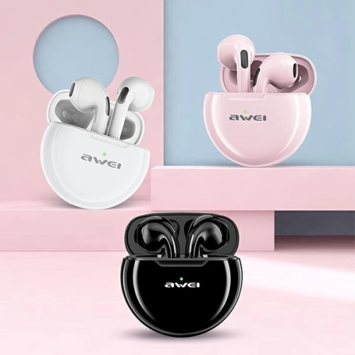 AWEI słuchawki Bluetooth 5.0 T17 TWS + stacja dokująca biały/white