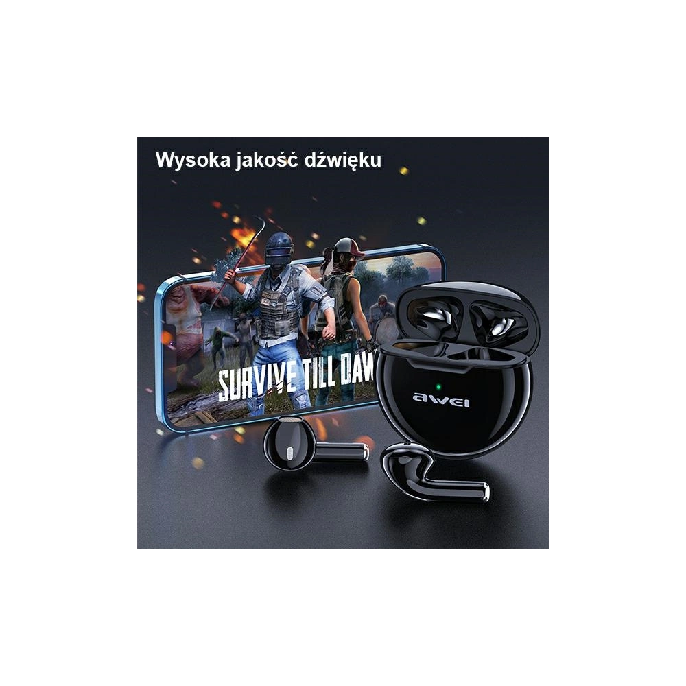 Hurtownia GSM - AWEI sluchátka Bluetooth 5.0 T17 TWS + dokovací stanice bílá/white - AWEI073WHT - {ean13} - Hurt