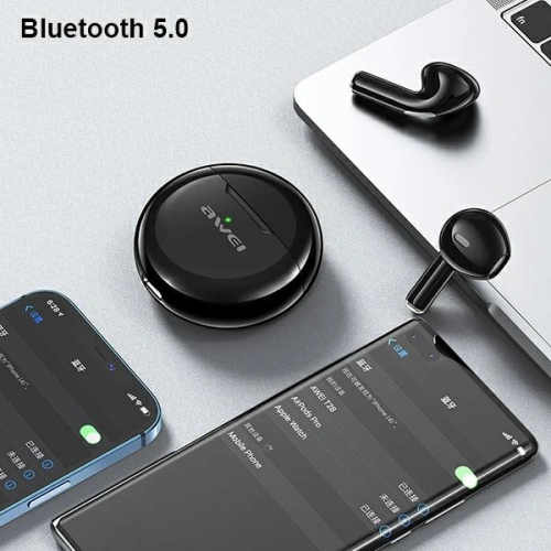 AWEI słuchawki Bluetooth 5.0 T17 TWS + stacja dokująca czarny/black