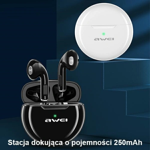 AWEI słuchawki Bluetooth 5.0 T17 TWS + stacja dokująca czarny/black