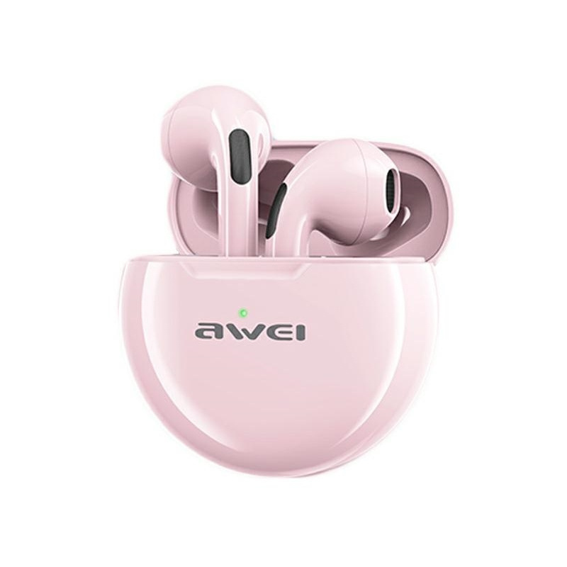 Hurtownia Awei - 6954284001557 - AWEI075PNK - AWEI słuchawki Bluetooth 5.0 T17 TWS + stacja dokująca różowy/pink - B2B homescreen