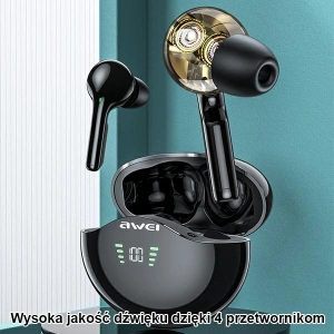 Wholesale AWEI słuchawki Bluetooth 5.1 T12P TWS + stacja dokująca black - AWEI076BLK - {ean13} - Hurt