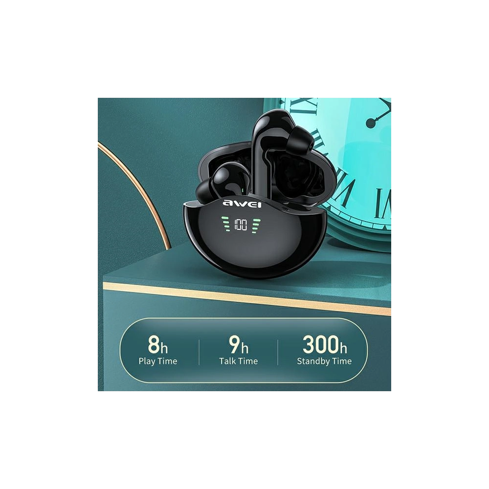 Hurtownia GSM - AWEI sluchátka Bluetooth 5.1 T12P TWS + dokovací stanice černá/black - AWEI076BLK - {ean13} - Hurt