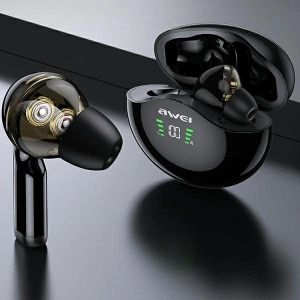 Wholesale AWEI słuchawki Bluetooth 5.1 T12P TWS + stacja dokująca black - AWEI076BLK - {ean13} - Hurt