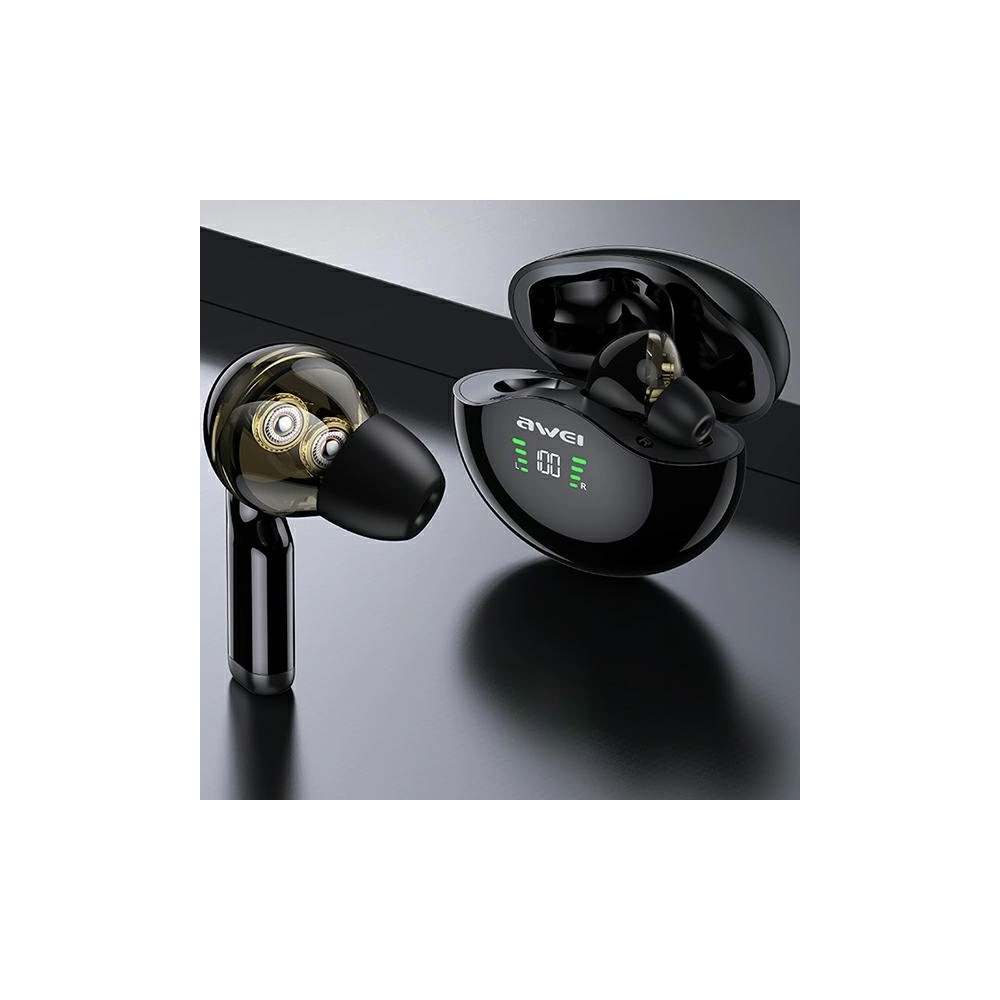 Hurtownia GSM - AWEI sluchátka Bluetooth 5.1 T12P TWS + dokovací stanice černá/black - AWEI076BLK - {ean13} - Hurt