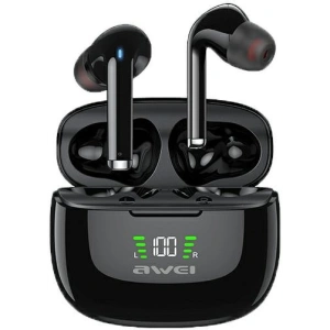 AWEI sportovní sluchátka Bluetooth 5.2 TA8 TWS + dokovací stanice černá/black