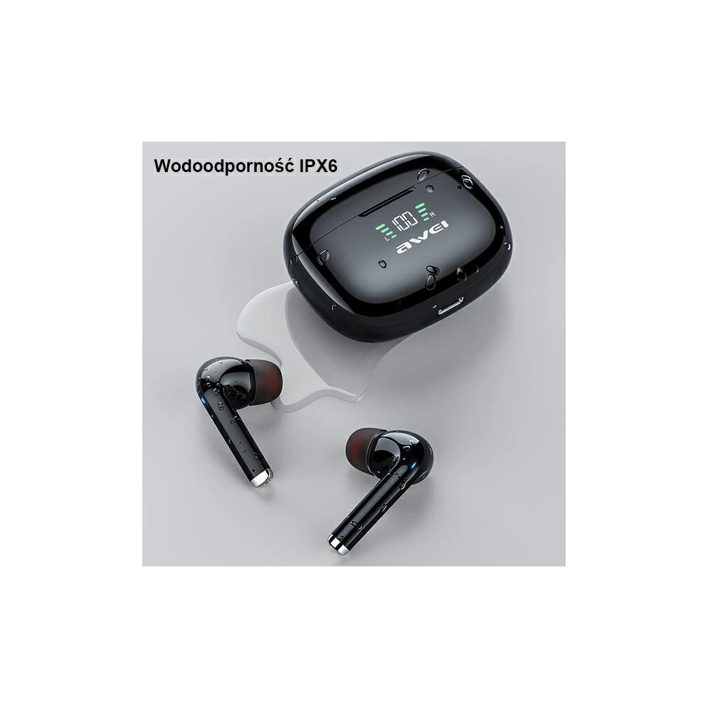 Hurtownia GSM - AWEI sportovní sluchátka Bluetooth 5.2 TA8 TWS + dokovací stanice černá/black - AWEI079BLK - {ean13} - Hurt