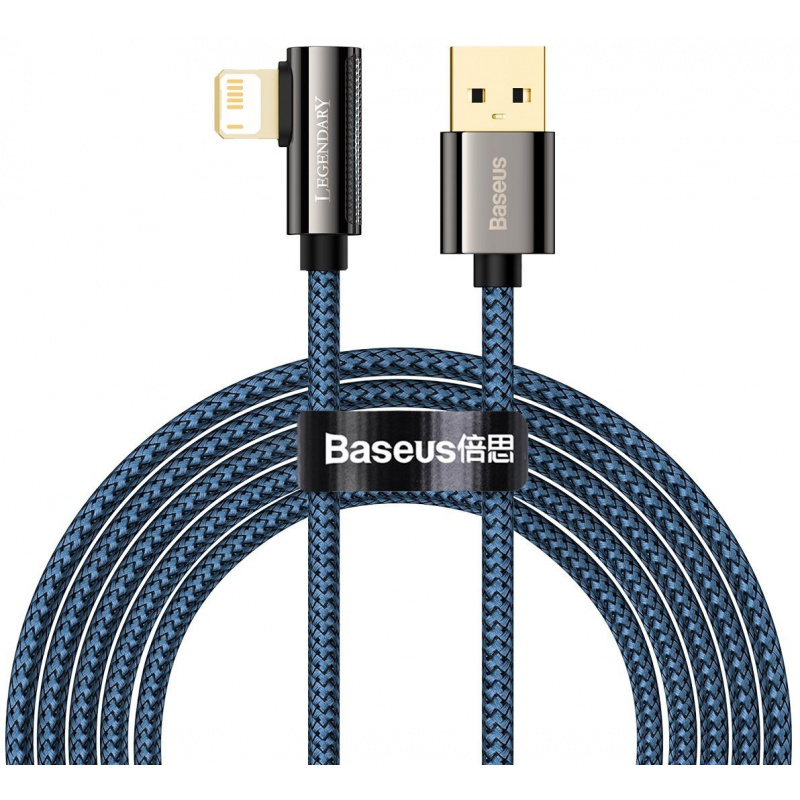 Hurtownia Baseus - 6953156209251 - BSU2870BLU - Kabel USB do Lightning kątowy Baseus Legend Series, 2.4A, 2m (niebieski) - B2B homescreen