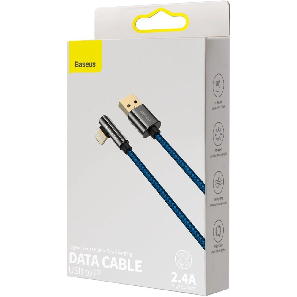 Hurtownia GSM - Kabel USB do Lightning kątový Baseus Legend Series, 2.4A, 2m (modrý) - BSU2870BLU - {ean13} - Hurt