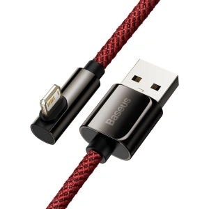 Kabel USB do Lightning kątowy Baseus Legend Series, 2.4A, 2m (czerwony)