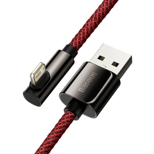Kabel USB do Lightning kątowy Baseus Legend Series, 2.4A, 2m (czerwony)