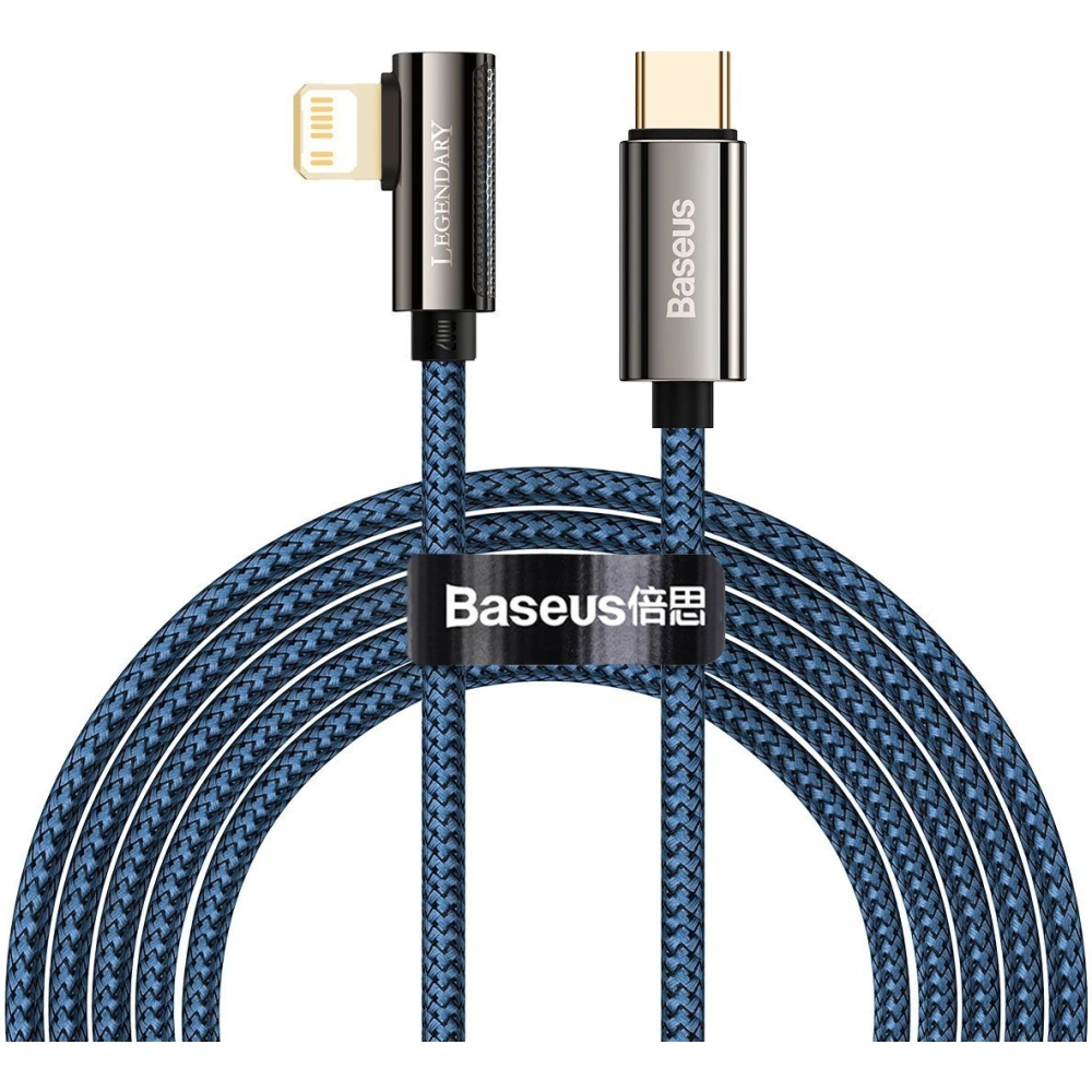 Kabel USB-C do Lightning kątový Baseus Legend Series, PD, 20W, 2m (modrý)