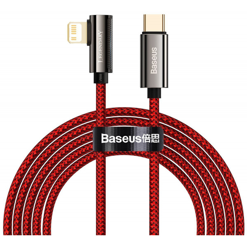 Hurtownia Baseus - 6953156209282 - BSU2873RED - Kabel USB-C do Lightning kątowy Baseus Legend Series, PD, 20W, 2m (czerwony) - B2B homescreen