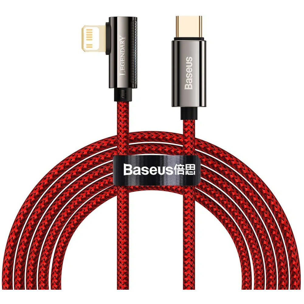 Kabel USB-C na Lightning úhlový Baseus Legend Series, PD, 20W, 2m (červený)