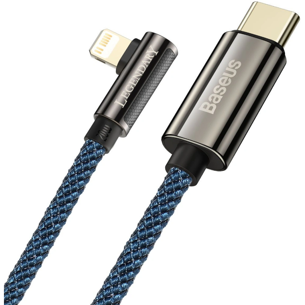 Kabel USB-C na Lightning úhlový Baseus Legend Series, PD, 20W, 1m (modrý)