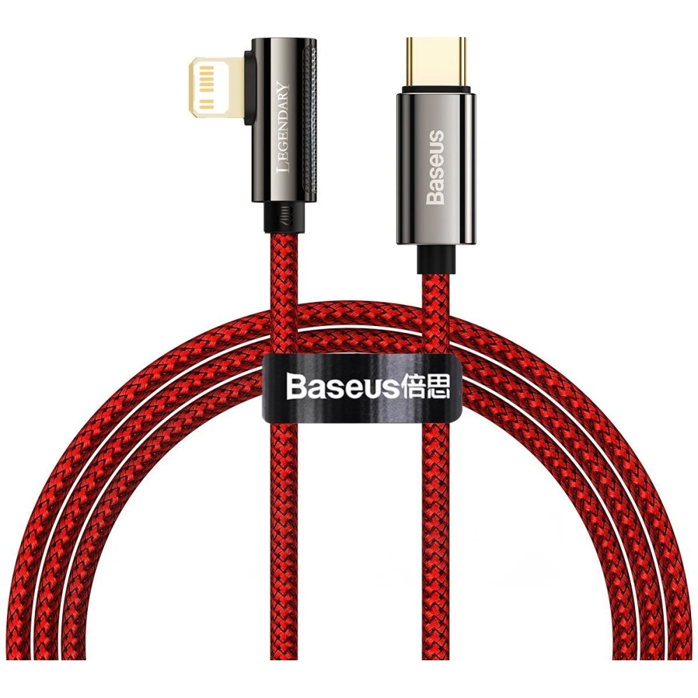 Kabel USB-C na Lightning úhlový Baseus Legend Series, PD, 20W, 1m (červený)
