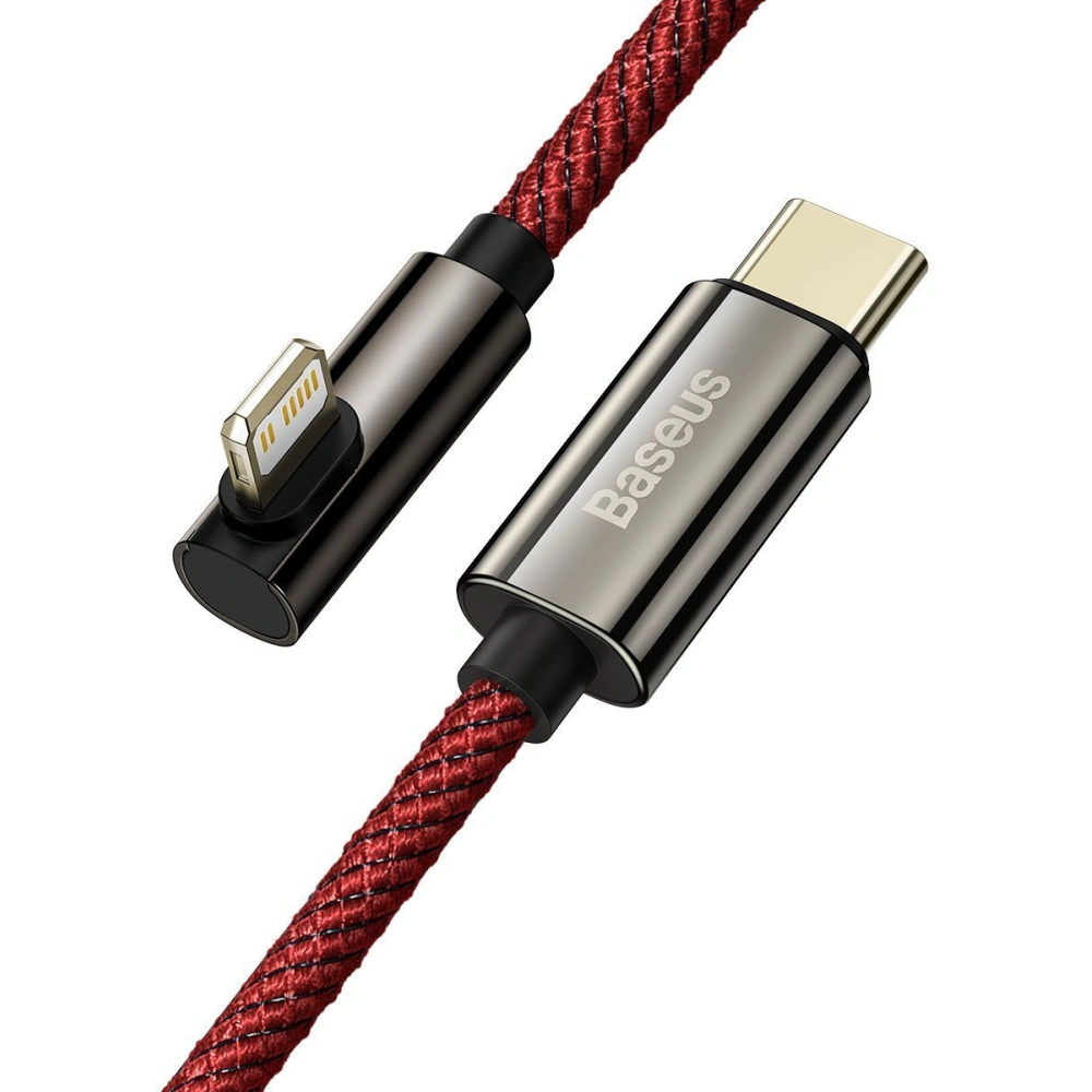 Kabel USB-C do Lightning kątowy Baseus Legend Series, PD, 20W, 1m (czerwony)