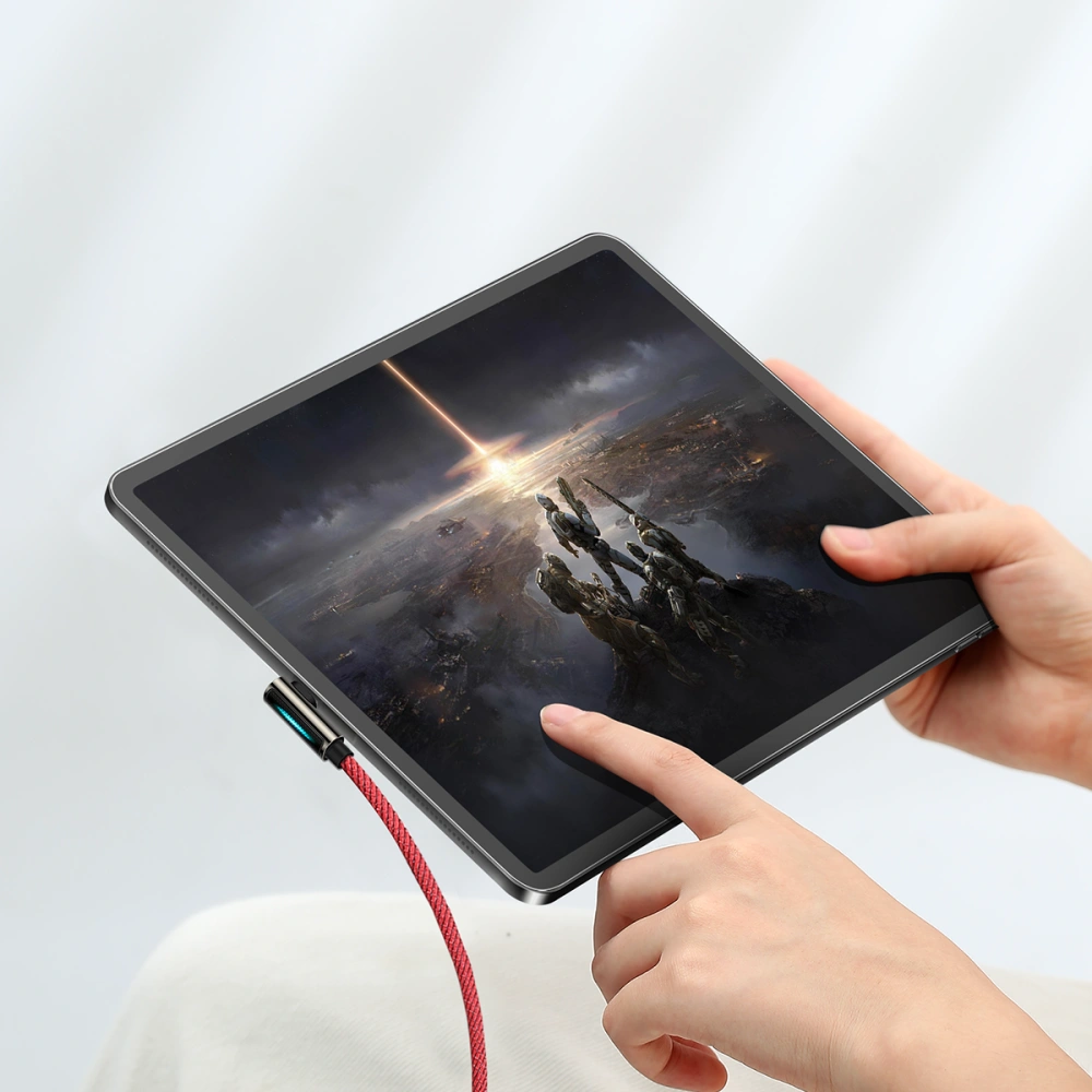 Kabel USB-C na Lightning úhlový Baseus Legend Series, PD, 20W, 1m (červený)