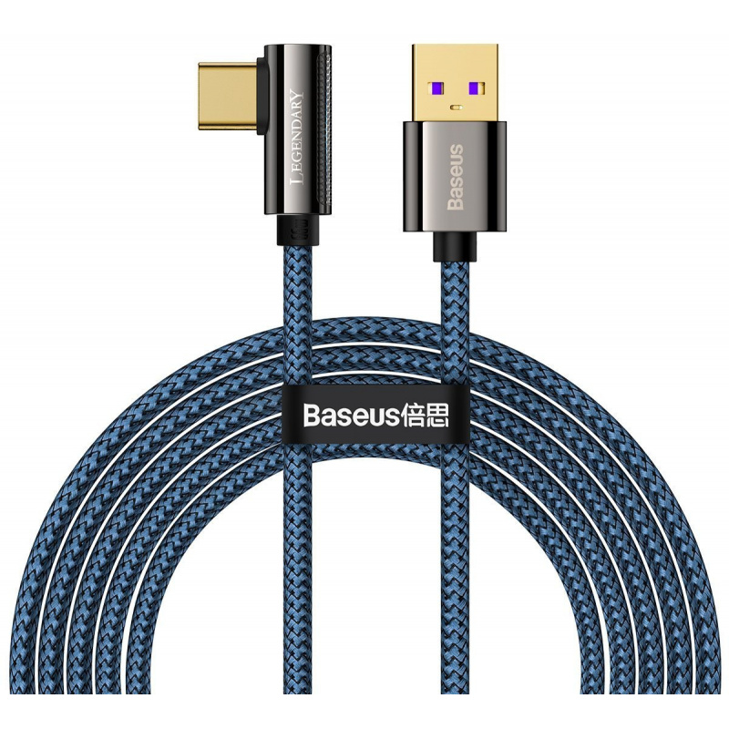 Hurtownia Baseus - 6953156209336 - BSU2876BLU - Kabel USB do USB-C kątowy Baseus Legend Series, 66W, 2m (niebieski) - B2B homescreen