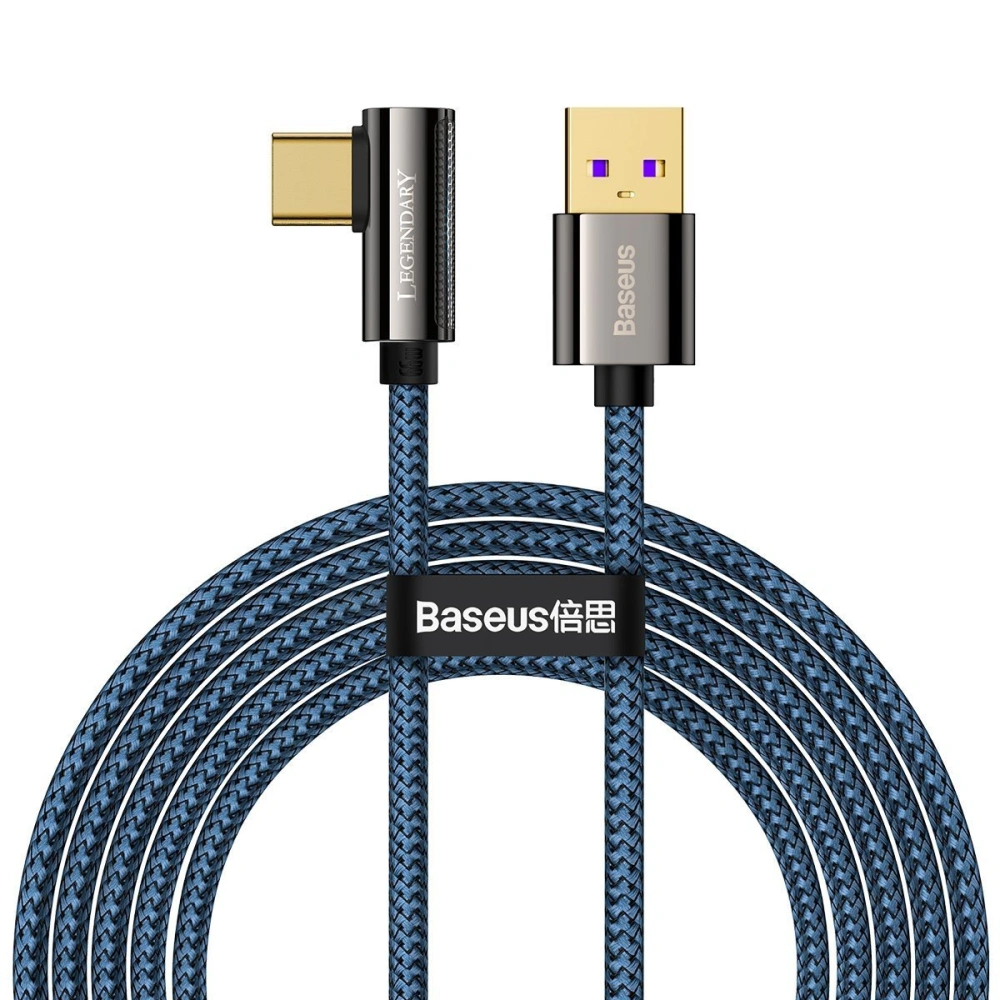 Hurtownia GSM - Kabel USB do USB-C kątowy Baseus Legend Series, 66W, 2m (niebieski) - BSU2876BLU - {ean13} - Hurt