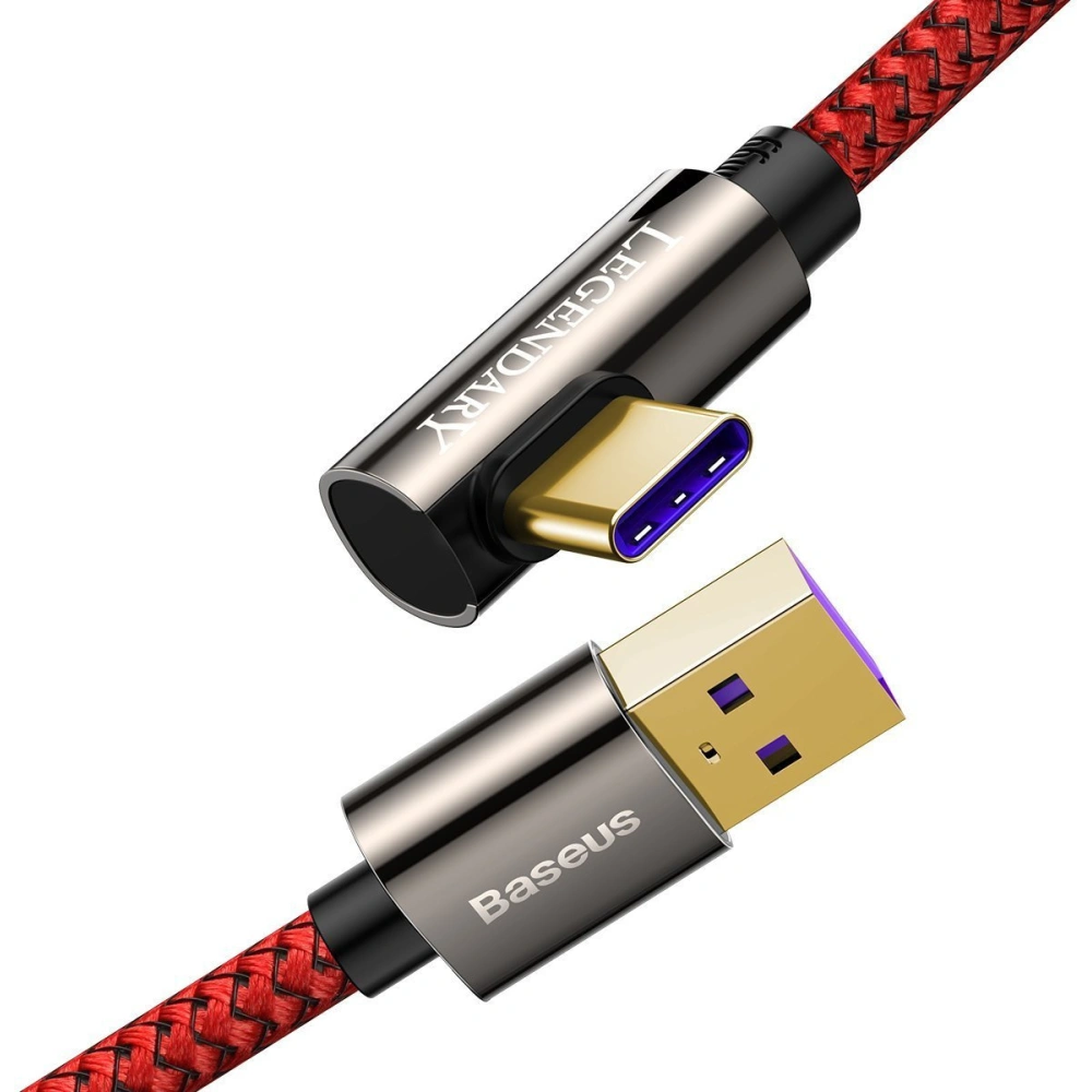 Hurtownia GSM - Kabel USB do USB-C kątový Baseus Legend Series, 66W, 2m (červený) - BSU2877RED - {ean13} - Hurt