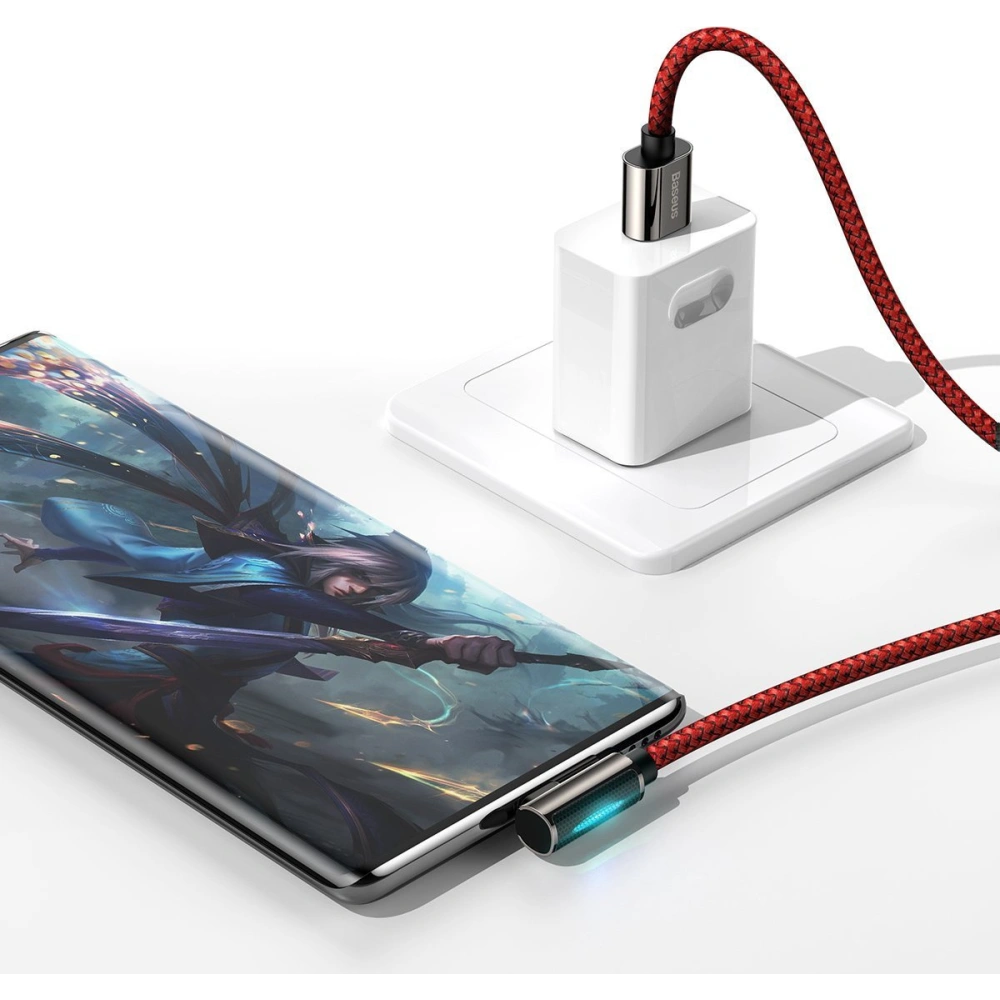 Hurtownia GSM - Kabel USB do USB-C kątový Baseus Legend Series, 66W, 2m (červený) - BSU2877RED - {ean13} - Hurt