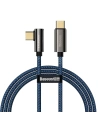 Kabel USB-C do USB-C kątový Baseus Legend Series, PD, 100W, 1m (modrý)