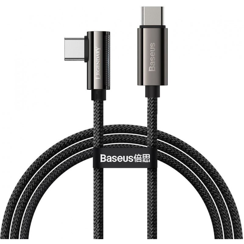 Hurtownia Baseus - 6953156207493 - BSU2882BLK - Kabel USB-C do USB-C kątowy Baseus Legend Series, PD, 100W, 1m (czarny) - B2B homescreen