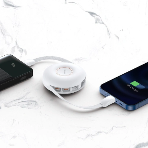 Kabel USB magnetyczny Baseus Zinc 3w1 USB-C / Lightning / Micro 20W, 1m (biały)