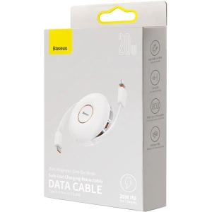 Kabel USB magnetyczny Baseus Zinc 3w1 USB-C / Lightning / Micro 20W, 1m (biały)