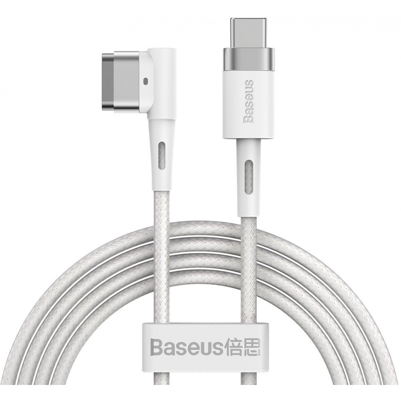 Baseus Distributor - 6953156206649 - BSU2885WHT - Baseus Zinc Magnetic Cable, USB-C, 60W, 2m, angled (white) - B2B homescreen
