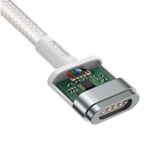 Kabel magnetyczny Baseus Zinc Magnetic, USB-C do MagSafe, 60W, 2m (biały)