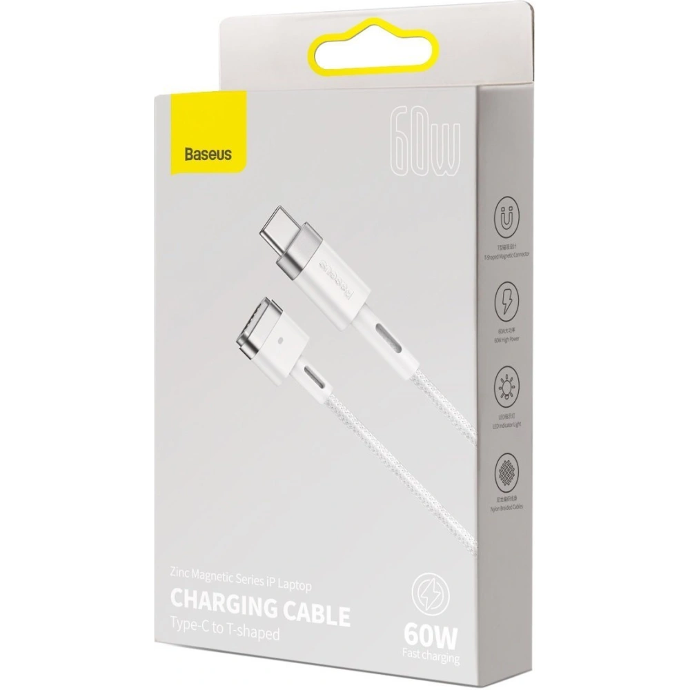 Hurtownia GSM - Kabel magnetický Baseus Zinc Magnetic, USB-C do MagSafe, 60W, 2m (bílý) - BSU2886WHT - {ean13} - Hurt