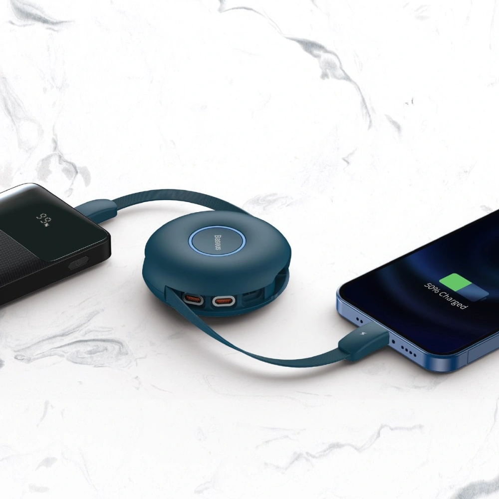 Hurtownia GSM - Kabel USB magnetický Baseus Zinc 3w1 USB-C / Lightning / Micro 20W, 1m (modrý) - BSU2888BLU - {ean13} - Hurt