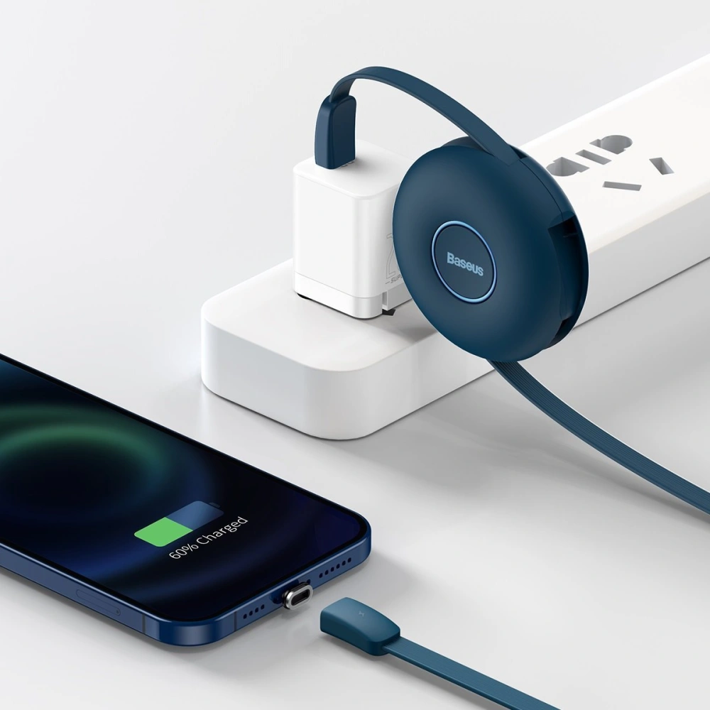Hurtownia GSM - Kabel USB magnetický Baseus Zinc 3w1 USB-C / Lightning / Micro 20W, 1m (modrý) - BSU2888BLU - {ean13} - Hurt