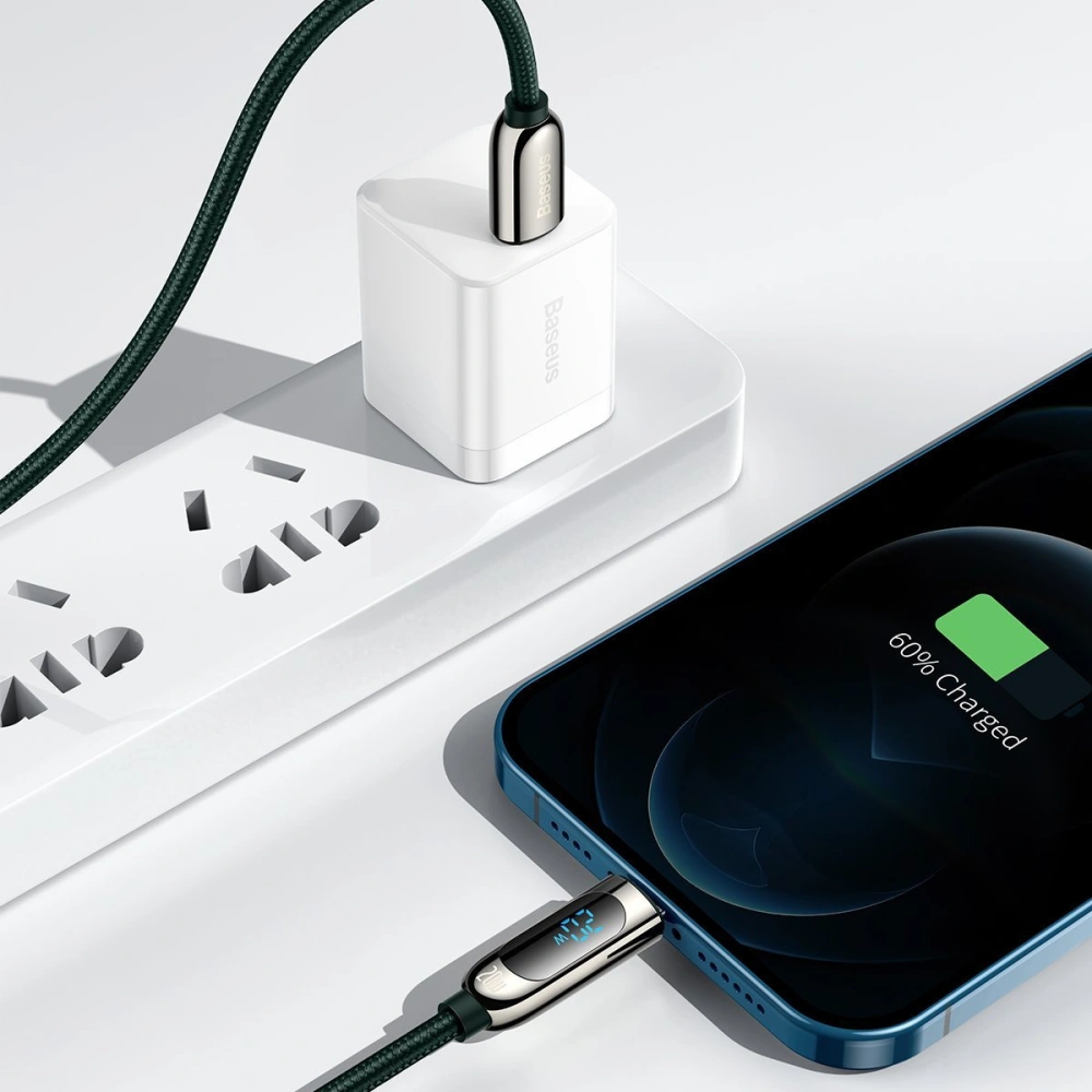 Kabel USB-C do Lightning Baseus Display, PD, 20W, 2m (zelený)